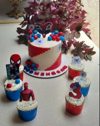کیک،کاپ کیک با تم مرد عنکبوتی