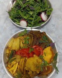 کدو و بادمجان سرخ شده