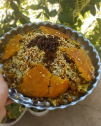 عدس پلو با گوشت چرخ کرده