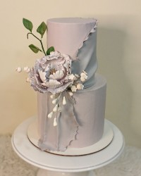 کیک با گل شکری