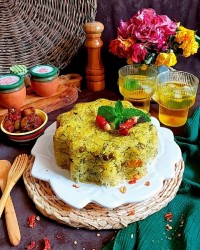 پلو نخودفرنگی با مرغ