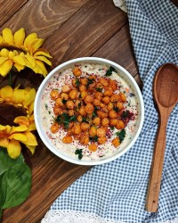 سالاد بادمجان و نخود