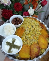 شوید پلو با مرغ