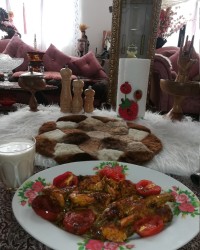 جوجه کباب زعفرانی تابه ای.