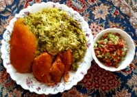 باقالی پلو ناهار امروزم جاتون سبز همراهان گرامی