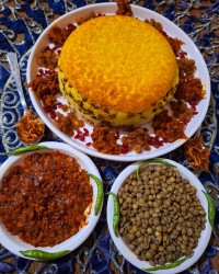 تهچین عدس پلوی مجلسی