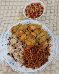 پلو لوبیا چشم بلبلی