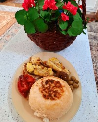 برنج کته با ماهی♡