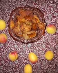 برگه زرد آلو خشک شده ام.