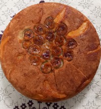 کیک برگردون موز و شلیل