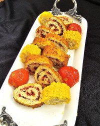 رولت مرغ با مغزها