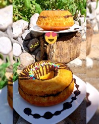 کیک با سس شکلاتی 