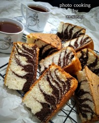 کیک دو رنگ(زبرا کیک)