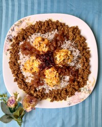 عدس پلو با کشمش