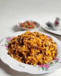 لوبیا پلو گیاهی