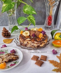 کیک یخچالی شکلاتی