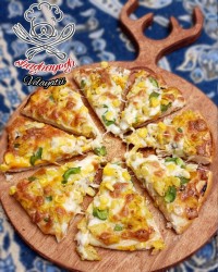 پیتزا مرغ شقایق پز کپشن لینک کانال کارای شب یلدا