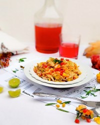 سالاد پاییزی (انار و مرغ)