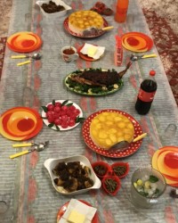 سفره‌ی مهمونی
ماهی لونگی ..و مسما مرغ