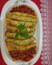 کرپ سبزیجات وگوشت