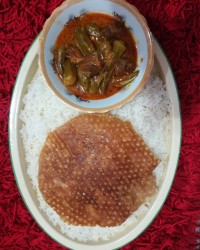 چلو خورشت بامیه.