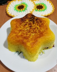 ته چين مرغ " بدون تخم مرغ "