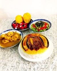 ته دیگ کدوسبز و بادمجان