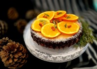 کیک پرتقالی با رویه شکلات و نارگیل