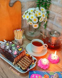 کیک یخچالی شکلاتی 