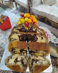 کیک دو رنگ(زبرا کیک)