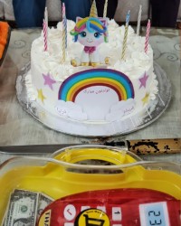 کیک تولد دختر خاله ها120سالشین