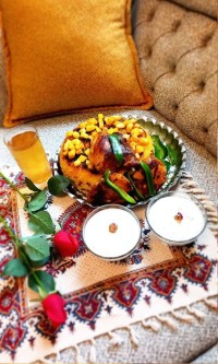 پلو باقالی با مرغ