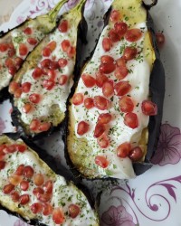 بادمجان کبابی با سس انار