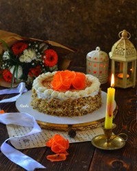 کیک هویج و گردو کافی شاپی