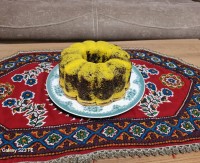 کیک سه طعم زعفرونی کاکائویی وانیلی