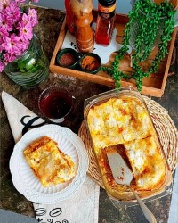 لازانیا گوشت وقارچ