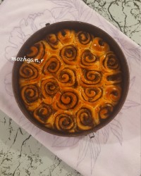 رول دارچینی فوری بدون تخم مرغ