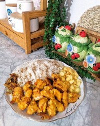 مرغ پرتقالی بریان