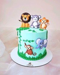 کیک جنگل حیوانات