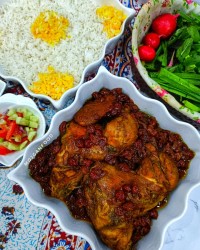 خورش آلبالو با مرغ مجلسی 
