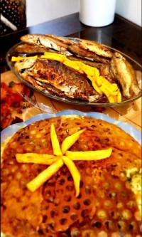 باقاله پلو با ماهی 