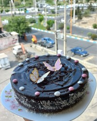 کیک با گاناش شکلاتی