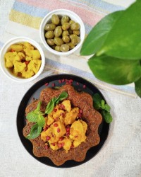 تهچین شوید باقلا با مرغ