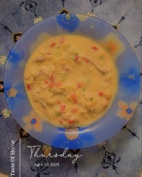 آبگوشت مرغ با پوره سیب زمینی پنیری 