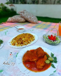 زرشک پلو با مرغ مجلسی
