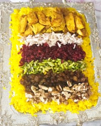 مرصع پلو با جوجه حلزونی