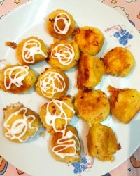 توپک سیب زمینی پنیری و نوشیدنی موهیتو