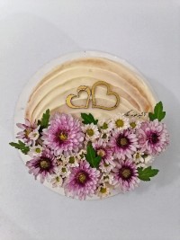 کیک نارگیلی با روکش گاناش