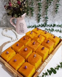 کیک هل ، گلاب زعفرانی دستورش ت هایلایت پیجم هست