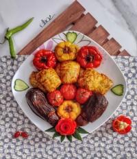 دلمه رنگارنگ سبزیجات
